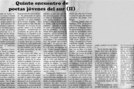 Quinto encuentro de poetas jóvenes del sur (II)