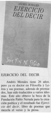 Ejercicio del decir.