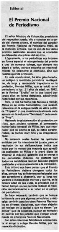 El Premio Nacional de Periodismo