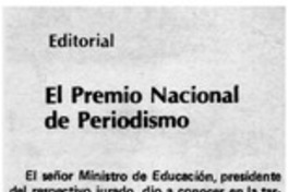 El Premio Nacional de Periodismo