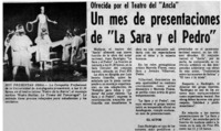 Un mes de presentaciones de "La Sara y el Pedro".