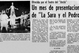 Un mes de presentaciones de "La Sara y el Pedro".