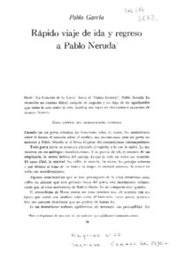 Rápido viaje de ida y regreso a Pablo Neruda