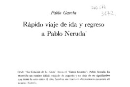 Rápido viaje de ida y regreso a Pablo Neruda