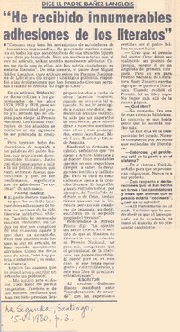 "He recibido innumerables adhesines de los literatos".