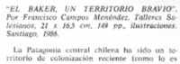 El Baker, un territorio bravio".