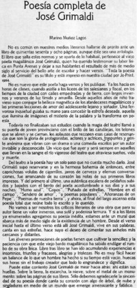 Poesía completa de José Grimaldi