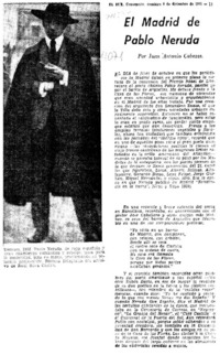 El Madrid de Pablo Neruda