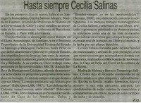 Hasta siempre Cecilia Salinas.