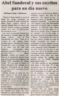 Abel Sanoval y sus escritos para un día nuevo