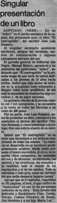 Singular presentación de un libro.