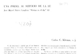 Una poesía al servicio de la fe