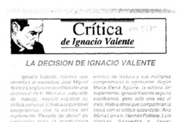 La decisión de Ignacio Valente.