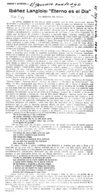 Ibáñez Langlois: "Eterno es el día"