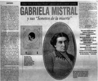 Gabriela Mistral y sus "sonetos de la muerte".