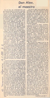 Don Alex, el maestro