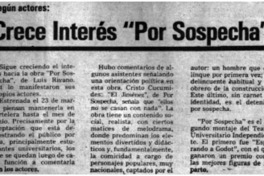 Crece interés "Por sospecha".