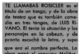 Te llamabas Rosicler --