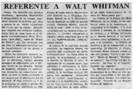 Referente a Walt Whitman