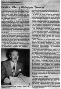 Escritor, obra y biblioteca "Severín"