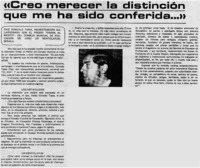 "Creo merecer la distinción que me ha sido conferida..." : [entrevistas]