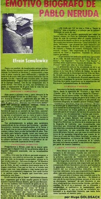 Emotivo biógrafo de Pablo Neruda: [entrevista]