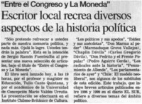 Escritor local recrea diversos aspectos dela historia política