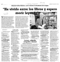 "He vivido entre los libros y espero morir leyendo" : [entrevistas]