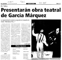 Presentarán obra teatral de García Márquez