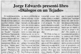 Jorge Edwards presentó libro "Diálogos en un tejado".