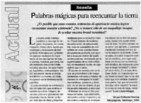 Palabras mágicas para reencantar la tierra