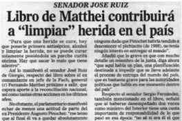 Libro de Matthei contribuirá a "limpiar" herida en el país