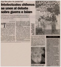 Intelectuales chilenos se unen al debate sobre guerra e Islam
