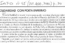 Solidaridad con poeta enfermo