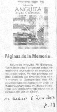 Páginas de la memoria