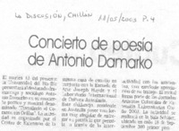 Concierto de poesía de Antonio Damarko
