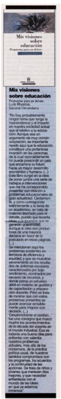 Mis visiones sobre educación