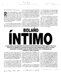 Bolaño íntimo