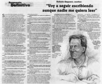 Voy a seguir escribiendo aunque nadie me quiera leer" : [entrevistas]