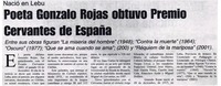 Poeta Gonzalo Rojas obtuvo Premio Cervantes de España