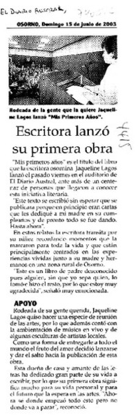 Escritora lanzó su primera obra