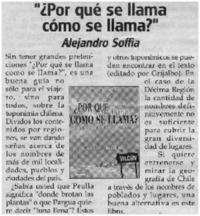 "¿Por qué se llamacómo se llama?"