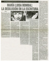 María Luisa Bombal: la desilusión en la escritura.