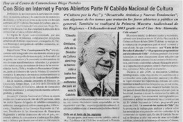Con sitio en Internet y foros abiertos parte IV Cabildo Nacional de Cultura