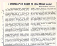 El amanecer sin dioses de José María Memet