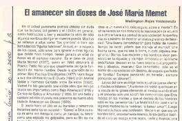 El amanecer sin dioses de José María Memet