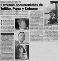 Estrenan documentales de Teillier, Parra y Coloane