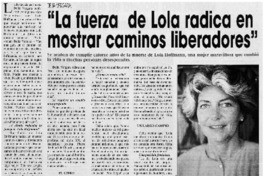 "La fuerza de Lola radica en mostrar caminos liberadores" [entrevistas]