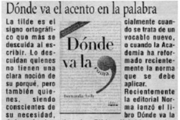 Dónde va el acento en la palabra