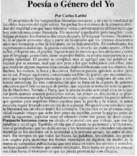 Poesía o Género del Yo